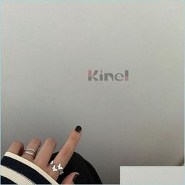 Cluster Rings Cluster Rings Kinel Authentic 925 Sterling Sier Belt Buckle Pattern Vintage Finger For Women Minimalist Korea Jewellery Dhgpw