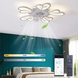 Modern Ceiling Fan With Silent Led Light Bedroom Dining Room Living Torch Fans TODAYBI