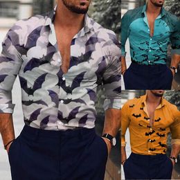 Men's Casual Shirts Large Long Sleeve Shirt Men Fashion Fashionable Day 3D Digital Womens Tee