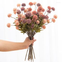 Decorative Flowers Artificial Flower Long Branch Rich Noble Thorn False Plant Silk Hydrangea Head Autumn High Quality Home Qedding