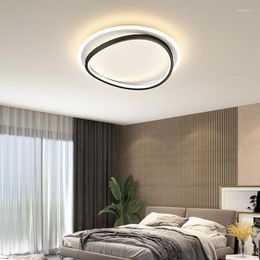 Ceiling Lights Led Chandelier For Bedroom 2022 Black Living Room Smart Lamp Ring Kitchen Bathroom Home Lighting With Remote Control