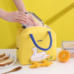 Storage Bags Little Yellow Duck Lunch Bag Cute Cartoon box Handbag Insulation Canvas Bag