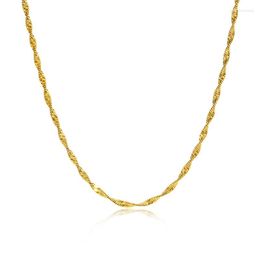 Chains KOTiK Gold Color Stainless Steel Singapore Chain Necklace Herringbone Twisted Link Women Statement Jewelry