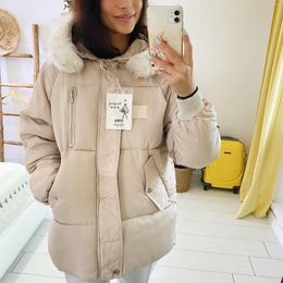 Women's Trench Coats Wine Cotton-padded Clothes Women's Mid-length Winter Jacket Female Thick Ins Bread Clothing Women Loose Padded