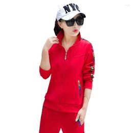 Women's Two Piece Pants 2022 Spring Elegant Tracksuit Women Greek Fret Print Zipper Coat And Pant Set Female Clothing Sets Femme GrayA1155