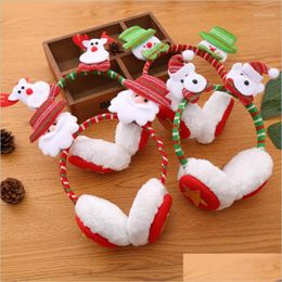 Christmas Decorations Christmas Decorations Ear Muffs Winter Warm Er Unisex Santa Claus Cute Plush Earmuffs Party Accessories For Ki Dh6Yf