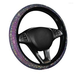 Steering Wheel Covers Diamond Cover Bling Crystal Rhinestones Sparkling Anti Slip Universal Steer Protector Accessorie