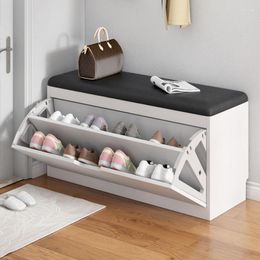 Clothing Storage Dual-purpose Shoe Changing Stool Coming With Cabinet Flip Frame Design Household Entrance Bench Multi-layer Shoes Shelf