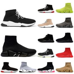 роскошные дизайнерские женские ботинки на шнуровке 2022, высокие высокие Balencaigas, вязаные повседневные кроссовки, носки, туфли до щиколотки, тройные черные, белые, бежевые, коричневые, уличные кроссовки на платформе