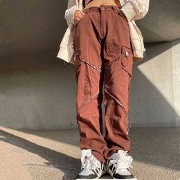 Men's Jeans 2022 Vibe Style Side Tassel Brown Grunge Men Baggy Jeans Cargo Pants Y2K Straight Loose Hip Hop Women Long Trousers Ropa Hombre T221102