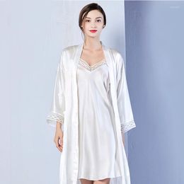 Women's Sleepwear Real Silk Pajamas For Women Mulberry Luxury Pyjamas Female Kimono Robe & 2 Pcs Pajama Sets Nightgown