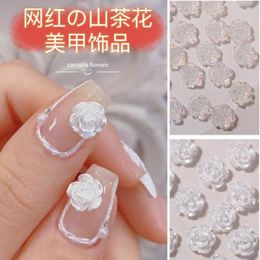 Nail Art Decorations Net Red Roses White Jade Aurora Petals Large And Small Camellias All-match Resin Flowers Decoration 35 Pcs