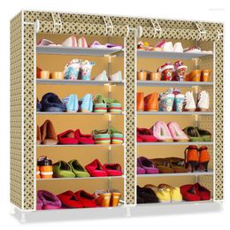 Clothing Storage Minimalist Foldable Shoe Rack Double Row Thicken Washable Oxford Cloth Cabinet Dust-proof Organiser