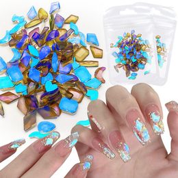 Nail Art Decorations 100Pcs/Bag Crystal AB Charm Decoration Mix Shapes Flatback Rhinestones DIY 3D Fashion Fingernail Accessories