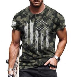 Fashion Summer Tee American Flag 3d Printing Mens T Shirt O-neck Short Sleeve