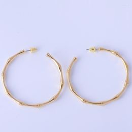 Hoop Earrings Exaggerated Personality C-shaped Smooth Bamboo Modeling And Fashionable Ear Ring