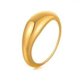 Wedding Rings Chic Irregular Shaped For Women Gold Color Solid Stainless Steel Finger Jewelry Dainty Minimalist