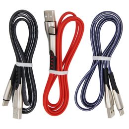 1M USB Cables Zinc Alloy Braided Fast Charging V8 Micro USB Cable Type C Data Sync Charger Cord For Samsung S8 S9 Xiaomi HTC Android Phone