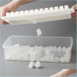 Ice Cream Tools 98 Grids Small Cube Mod Box With Lid Scoop Popsicle Molds Maker Tray Ice Cream Diy Tool Bar Kitchen Accessories 2206 Dhtvx