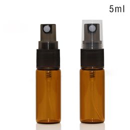 Wholesale Eco Friendly 3ML 5ML 10ML Amber Glass Spray Bottles With Fine Mist Pump Sprayer