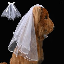 Dog Apparel Pet Wedding Veil Cat Bridal Flower Headdress Weddings Parties Hair Accessories For Small Medium Large