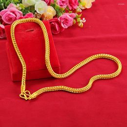 Chains Classic Necklace Chain Men Jewelry Yellow Gold Filled Bone Clavicle Accessories Gift