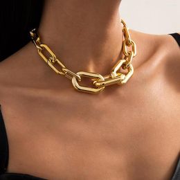 Chains Flashbuy Gold Color Chunky Thick Chain Choker Necklace Women Punk Retro Clavicle Collier Jewelry