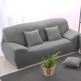 Chair Covers Grey Elastic Stretch Sofa Cover Slipcover Solid Colour Slip-resistant Couch Single/Two/Three/Four-Seat 1Piece