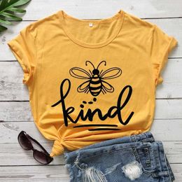 Bee Kind Women Fashion Pure Tee Casual Funny Graphic Slogan Grunge Tumblr Young