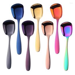 Flatware Sets 3Pcs/Set Stainless Steel Flat Spoons Creative Cute Silver/Gold Soup Coffee Tea Dinner Spoon Kitchen Dinnerware Accessories