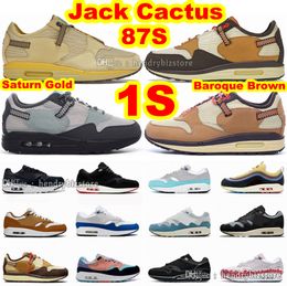 1S Cactus Jack Saturn Gold Running Shoes 87S Baroque Brown Patta Aqua Monach Maroon University Red Dark Teal Green Oaidian Elephant Magma Orange Curry Split Sneakers