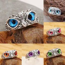 Fashion Demon Eye Owl Band Rings For Women Girl Lovers Retro Animal Open Adjustable Statement Ring Jewellery Gift Wholesale