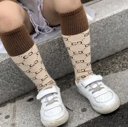 Children's Socks cotton Mid-Calf Letter Colour Matching European and American Street Sports Style Kids Socks Casual Fashion Ins
