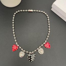 Pendant Necklaces Fashion Lock Chain Strawberry Shape Simple Wind Light Luxury Necklace