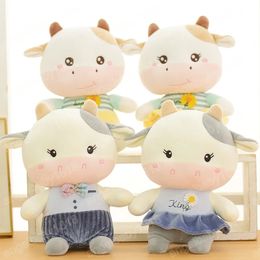 25cm Cute Animal Cartoon Couple Cows Stuffed Plush Toy Kawaii Cattle Comfortable Soft Toy Children Birthday Present Gift