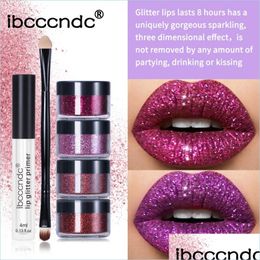 Lip Gloss Glitter Lip Gloss Lipstick Shiny Diy Lipgloss Diamond Waterproof Long Lasting Lipglosses Kit With Lips Primer Makeup Drop Dhyzk