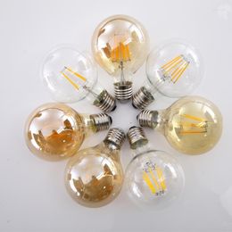 8W LED Lamp G80 Amber Clear Dimmer Bulb E27 110V 220V Vintage Edison Filament Light Bulbs For Home Decor