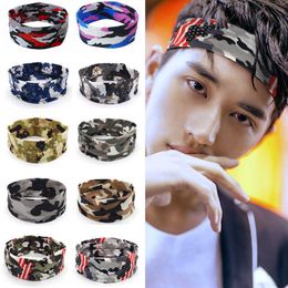 Yoga Hair Bands Camouflage Sports Sweat Headband Absorbent Cycling Yoga Men Sweat Band Unisex Cotton Headbands Head Sweat Bands Sports Safety Niwe L221027