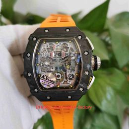 KVF Maker Mens Watch Super Quality Watches 44mm x 50mm RM11-03 NTPT Carbon Fiber LumiNova Chronograph Workin RMAL1 Movement Mechanical Automatic Men's Wristwatches