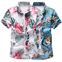 Men's Casual Shirts 2022 Men's Hawaiian Shirt Summer Style Fashion Large Size Short Sleeve Beach Flower Male Brand Clot