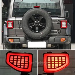 1 Set Car Rear Fog Light For Jeep Wrangler JL 2018 2019 2020 2021 2022 Bumper Brake Light Reflector turn Signal Indicators