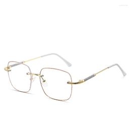 Sunglasses Blue Light Blocking Rimless Finished Myopia Glasses Women Men Transparent Eyeglasses Prescription Shortsighted Eyewear-0.5 1.0