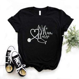 Fashion Spring Arrivals Wife Womens T Shirt T-shirt Mom Nurse Print Women Casual