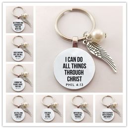 Key Rings Bible Verse Chains Faith Keychain Scripture Quote Christian Jewellery For Friend Women Men Inspirational Gifts Drop Delivery Smt0T