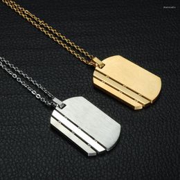 Chains Fashion Unique Mens Military StyleArmy Tag 316L Stainless Steel Dog Tags Chain Pendant Necklace Jewellery Gold And Silver