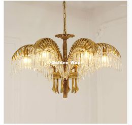 Chandeliers Copper Large Crystal Chandelier Decora Bronze Light Home Lighting Gold Hanging Lamp