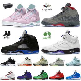 2023 New Women Mens With Box Jumpman 5 5s Easter Basketball Shoes Camo Concord Racer Blue Shattered Backboard Bluebird White Oreo RagingJORDON JORDAB