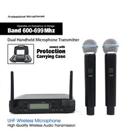 Grade A Professional UHF Wireless Microphone GLXD4/BETA58 Live Vocals Karaoke System With BETA58A Dual Handheld Transmitter Mic