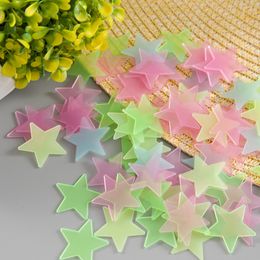 100 pcs/Set 3D Stars Glow In The Dark Wall Stickers Luminous Fluorescent Wall Stickers For Kids Baby Room Bedroom Ceiling Home Decor DH97