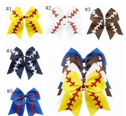 Titanium Sport Accessories Kids Girl Headband Baseball Design Bows Glitter Baby Girls Headwear Large Ponytail Holder Hair Accessory 5 Colours C1101